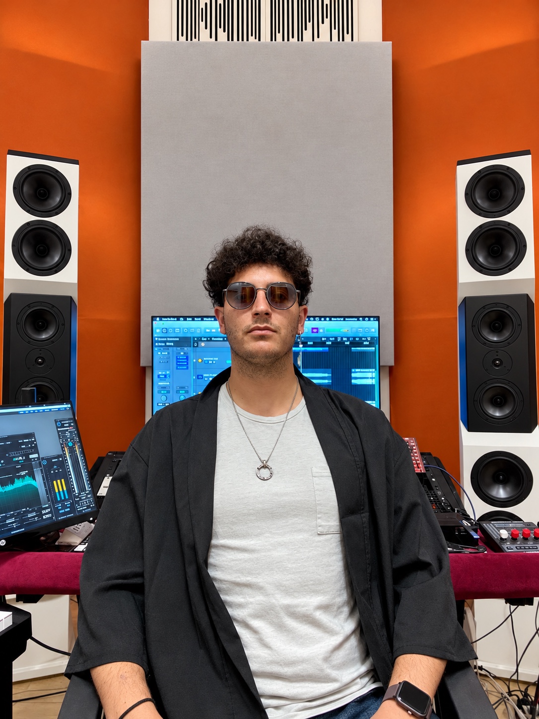 Sæb in the Meliodika mastering room